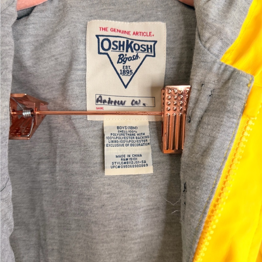 OshKosh B'gosh Yellow and Gray Jacket - Picture 4 of 6